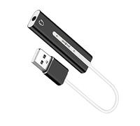 Angoily Usb 3.1 7.1 Channel External Sound Card with Mic and Earphone Plug-in for Pc, Black Usb Audio Adapter for Computer Gaming and Online Communication