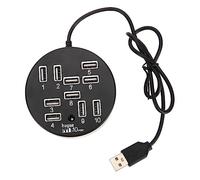 Angoily USB Extension Cable and Persistent Power Supply Low Power Consumption Hub Adapter 10-port USB 2.0 for with Abs Material Laptop Computer Peripheral Equipment