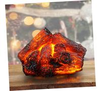 Angoily Usb-powered Resin Fake Campfire Lamp with Realistic Charcoal Flame Cozy Fireplace Ambiance for Christmas and Halloween Home Decor Festive Ambient Lighting for Indoor Use