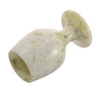 Angoily Vintage Blue Lantian Jade Chalice Goblet Cup 52x85mm Stone Drinking Vessel Renaissance Ritual Decorative Wine Glass for Home and Party Use