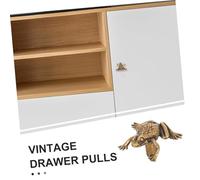 Angoily Vintage Brass Frog Cabinet Handle Wealth Attracting Animal Shaped Pull for Kitchen Bathroom Handcrafted Chinese Feng Shui Toad Door Knob Durable Decorative Hardware for Home