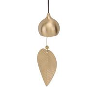 Angoily Vintage Copper Wind Chime Pendant, Feng Shui Hanging Bell Ornament for Home and Garden Decoration, Japanese Style Water Drop Leaf Design