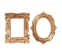 Angoily Vintage Decorative Picture Frame 2Pcs European Embossed Design for Home Ornament and Photo Background Props