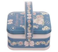 Angoily Vintage Decorative Tin Jewelry Storage Box with Lid Multipurpose Metal Keepsake Holder for Candies Trinkets Coins and Craft Accessories Portable Packaging Case