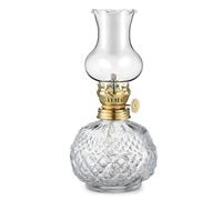 Angoily Vintage Glass Kerosene Oil Lamp 3.5mm Round Wick, Retro Indoor Lantern for Home Decor and Ambient Lighting