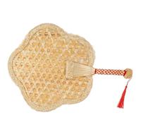 Angoily Vintage Handmade Woven Chinese Hand Fan with Handle Natural Straw Cooling Fan for Summer Outdoor Use Party Favor Random Star Style Random Style