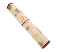 Angoily Vintage Japanese Bamboo Brush Roll Up, Canvas Paintbrush Holder with 9 Pockets, Large Portable Pen Case for Watercolor Artists and Calligraphy Students, 40x35cm