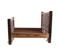 Angoily Vintage Photography Prop Bed Woven Mini Bed for Newborn Photoshoot Studio Posing Props