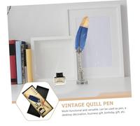 Angoily Vintage Style Quill Pen with Replacement Tips and Ink Bottle Premium Calligraphy Dip Pen for Beginners and Office Use Multi-functional Desktop Decoration Gift for Christmas and