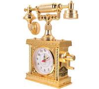Angoily Vintage Telephone Desk Clock Ornament Retro European Style Mini Telephone Model Decoration for Office and ’Role Play