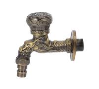 Angoily Vintage Wall Mounted Dragon Faucet Brass Tap with Antifreeze Feature Space Saving Single Hole Water Spigot for Garden Bathroom Kitchen Outdoor Indoor Use