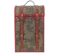 Angoily Vintage Wooden Double Wine Box with Lining Wine Bottle Storage Container for Packaging Rustic Retro Style Suitable for Two Bottles