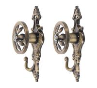 Angoily Vintage Zinc Alloy Curtain Hanging Hooks 1 Pair with Sunflower Pattern, Metal Wall-Mounted Window Drapery Holdbacks for Bedroom and Living Room Curtains