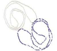 Angoily Waist Chain Handmade Bead Jewelry Dark Blue Set for Women Belly Decoration for Beach Parties Travel and Dance