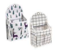 Angoily Wall Hanging Storage Bags with Multi-Pocket Design Multipurpose 2pcs Washable Cotton Linen and PVC Material, Practical Door Back and Sofa Storage Organisers for Girls Dormitory