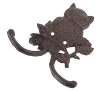 Angoily Wall Hanging Storage Hook Owl Shaped Hook Vintage Cast Iron Heavy Duty for Hanging Plants Hats Elegant Charming Decoration for Hallway Courtyard