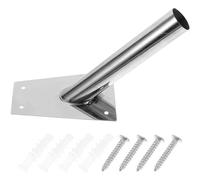 Angoily Wall Mount Flag Pole Bracket Stainless Steel Base Single Hole Flagpole Holder for Garden and House Outdoor Flagpole Mounting Hardware