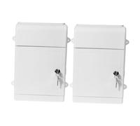 Angoily Wall Mounted Mailbox and Rainproof Office Suggestion Box 2pcs White Plastic Voting Slot Letter Box for Community and Workplace Collection