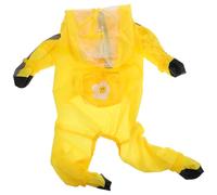 Angoily Waterproof Dog Raincoat Small with Hood and Full Coverage, Yellow Puppy Rain Jacket 2.5-4kg with Foot Protection and Reflective Strip, Suitable for Outdoor Walks and Rainy Weather