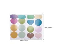 Angoily Waterproof PVC Round Heart Stickers 30 Sheets with 16 Adhesive Colorful Labels Per Sheet, Removable Valentine Heart Seals for Wedding, Scrapbook, Pantry Organization, and Wrapping