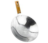 Angoily Wear-Resistant Stainless Steel Wok with Handles Nonstick Small Frying Pan for Stir Fry Hot Pot Vegetable Cooking Even Heat Conduction Portable Anti-Scald Handle for Restaurant and