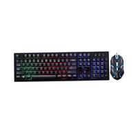 Angoily Wired Feel Set and USB Use Gaming Mouse Keyboard Mechanical Non-conflict Luminous 104 Keys Design Plastic Construction for Home and Office