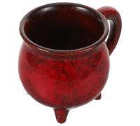 Angoily Witchy Cauldron Mug 350Ml Ceramic Porcelain Coffee Cup Red Glaze Halloween Party Novelty Tea Cup Spooky Drinkware for Home Office Dishwasher Safe