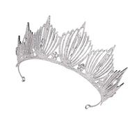 Angoily without Elegant and Headband Rhinestone Hair Style Silver Alloy Headdress Fading Wedding for Bride Engagements