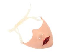 Angoily Women Hand Painted Half Face with Skin Tone Finish Red Lips for Theater Rave and Masquerade Balls Comfortable Versatile Costume Accessory