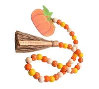 Angoily Wood Bead Garland Pendant with Tassels Rustic Home Hanging Decor for Thanksgiving Autumn and Seasonal Decoration Elegant Beaded Garland for Tiered Trays and Ornaments