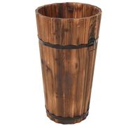 Angoily Wood Umbrella Bucket Umbrella Large Carbonized Wood Storage Rack Entryway for Indoor Home Décor