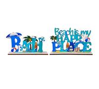 Angoily Wooden Alphabet Ornaments 2Pcs Tabletop Decors for Friends and Lover Holiday Parties