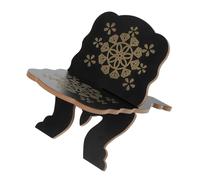 Angoily Wooden Bible Holder Stand with Pattern Design, Detachable Black Reading Bookrest for Home, Office, School and Church Use, Vintage Prayer Book Display Bookshelf