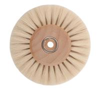 Angoily Wooden Core Polishing Brush with Soft White Bristles Multi Row Round Brush Wheel for Rust Removal and Cleaning Crevices Stone Surfaces Durable Reusable Tool for Home and Industrial