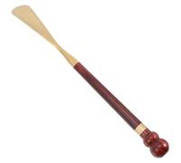 Angoily Wooden Shoe Horn Long Handled with Copper Tip Easy-Grip Handle Not Easy to Break for Adults and Travel Home Use 35Cm