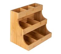 Angoily Wooden Tea Bag and Coffee Holder Rack Versatile Storage Organizer for Tea Bags Sugar Packets and Items and Office Supply