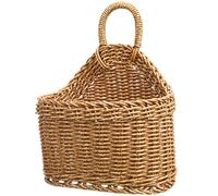 Angoily Woven Storage Basket Hanging Wicker Basket Kitchen Storage Bin for Onion Garlic and Ginger Wall Mounted Rattan for Pantry and Kitchen Decor 9.65 X 7.48 X 3.94 in