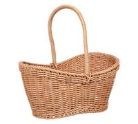 Angoily Woven Storage Basket with Handle for Snacks and Treats Made of Plastic Rattan Featuring Beautiful Weaving Lines and Easy to Reach Food, for Festivals and Quiet Night in The