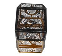 Angoily Wrought Iron Lampshade Rustic Hollow Out Carved for Table Lamp Bedside Light Cover Replacement Lamp Shades