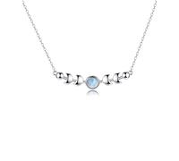 Angol Genuine Moonstone Necklace Sterling Silver Moon Phase Necklace Triple Goddess Moonstone Pendant Minimalist Necklace for Women, Sterling Silver, Moonstone