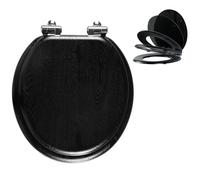 Angol Shiold Toilet Seat ROUND Black Molded Wood 16.5"