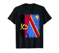 Angola Congo Half Flag Angolan Congolese Pride Jersey T-Shirt