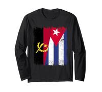 Angola Cuba Half Flag Angolan Cuban Heritage Long Sleeve T-Shirt