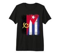 Angola Cuba Half Flag Angolan Cuban Heritage Premium T-Shirt