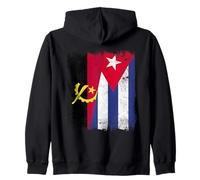 Angola Cuba Half Flag Angolan Cuban Heritage Zip Hoodie