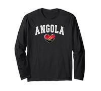 Angola Diaspora Heart Heritage Community Emblem Long Sleeve T-Shirt