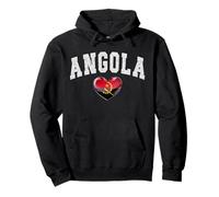 Angola Diaspora Heart Heritage Community Emblem Pullover Hoodie