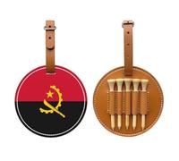 Angola Flag Brown Printed golf tee storage bag - portable design, easy to organize tee