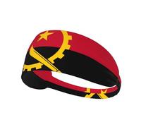 Angola Flag Elastic Sports Headband Printed Sports Headband Suitable for Running Fitness Tennis Yoga