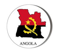 ANGOLA FLAG MAPPED - 45mm Medium Fridge Magnet